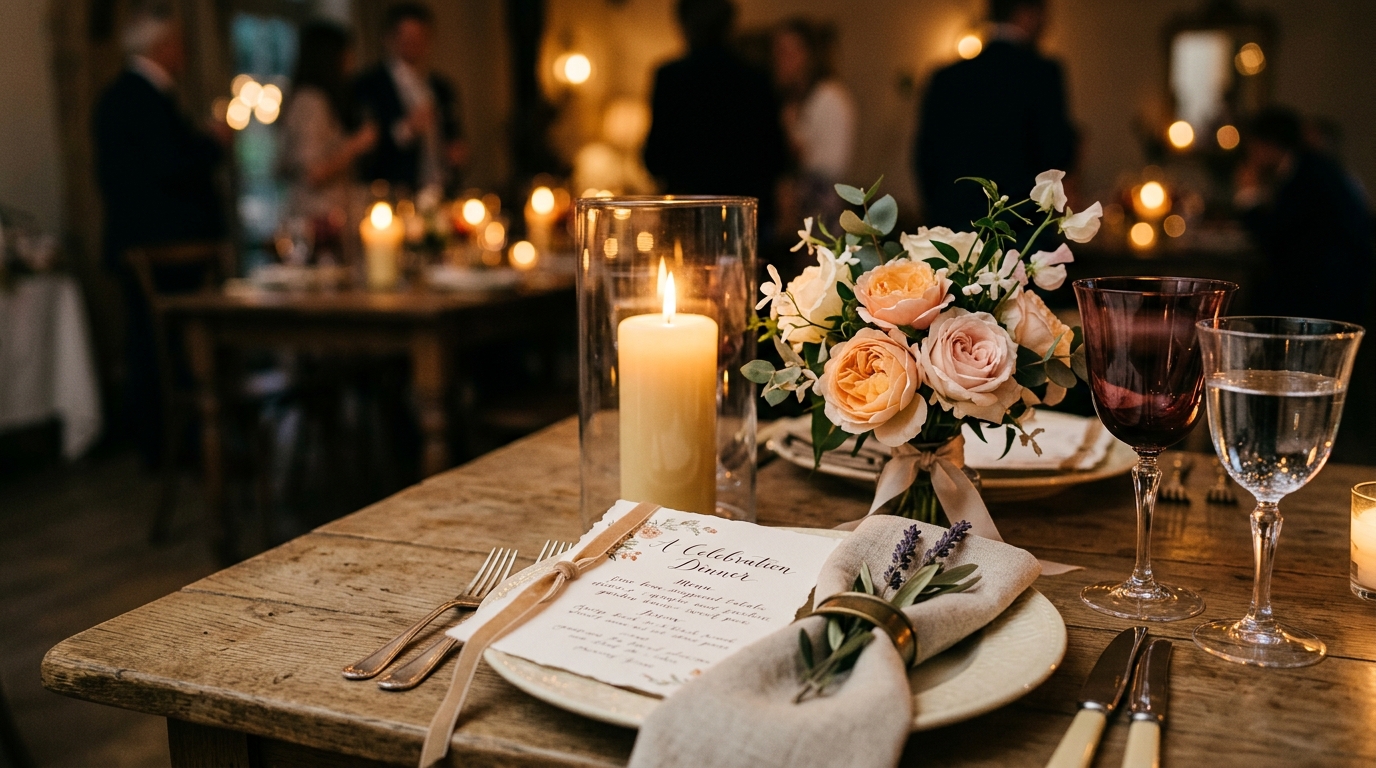 Small wedding venues candlelit table